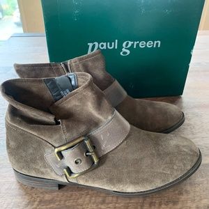 Paul Green brown suede booties, size 10